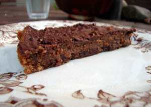Flourless pecan chocolate cake